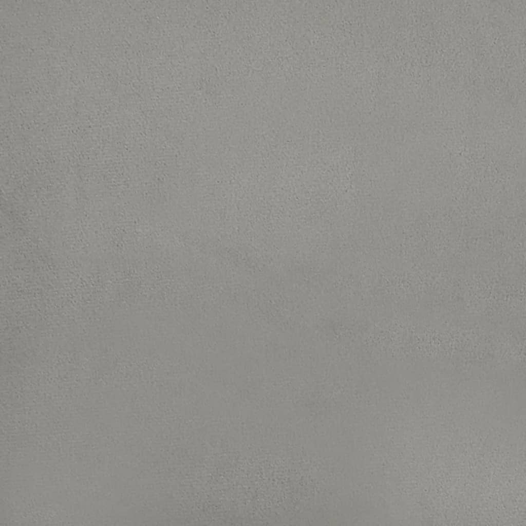 Kopfteil mit Ohren Hellgrau 183x23x78/88 cm Samt